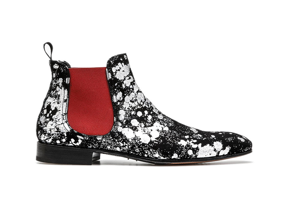 silver spray pattern leather men chelsea boot – designitalianshoes