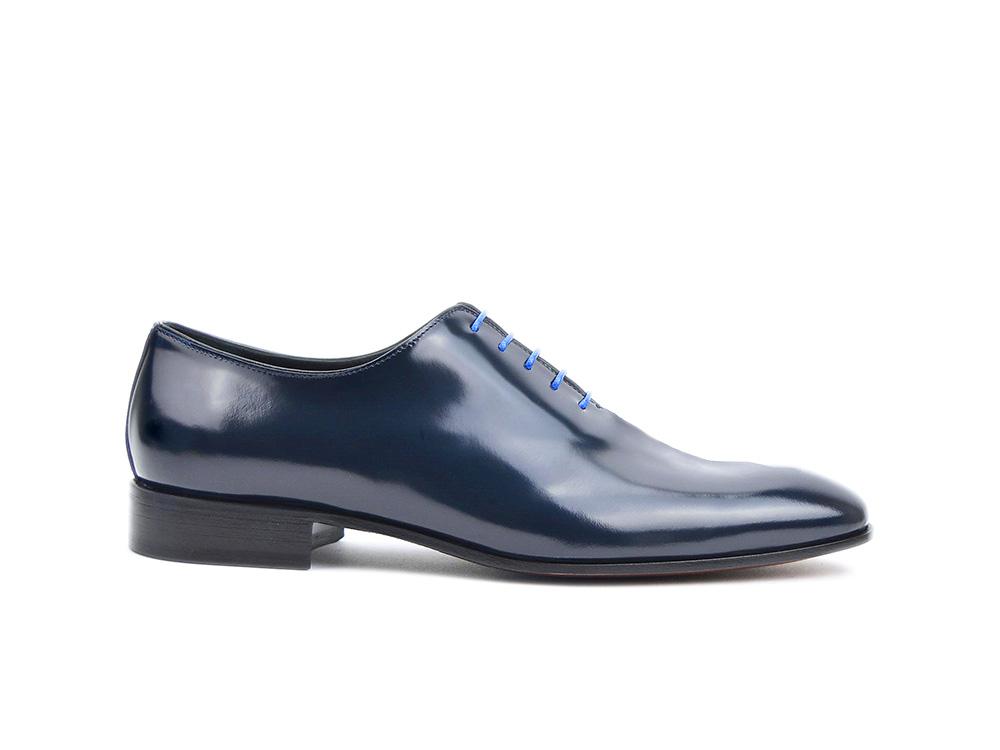 navy shiny leather men oxford plain shoes DIS1